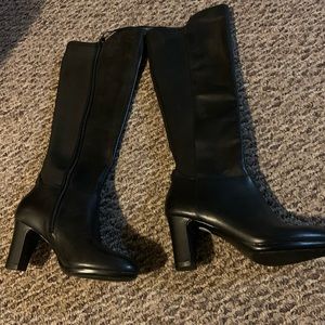 Knee high black boots